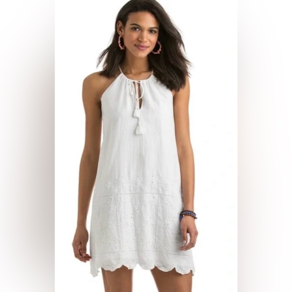 Vineyard Vines White Halter Eyelet Sundress size 6